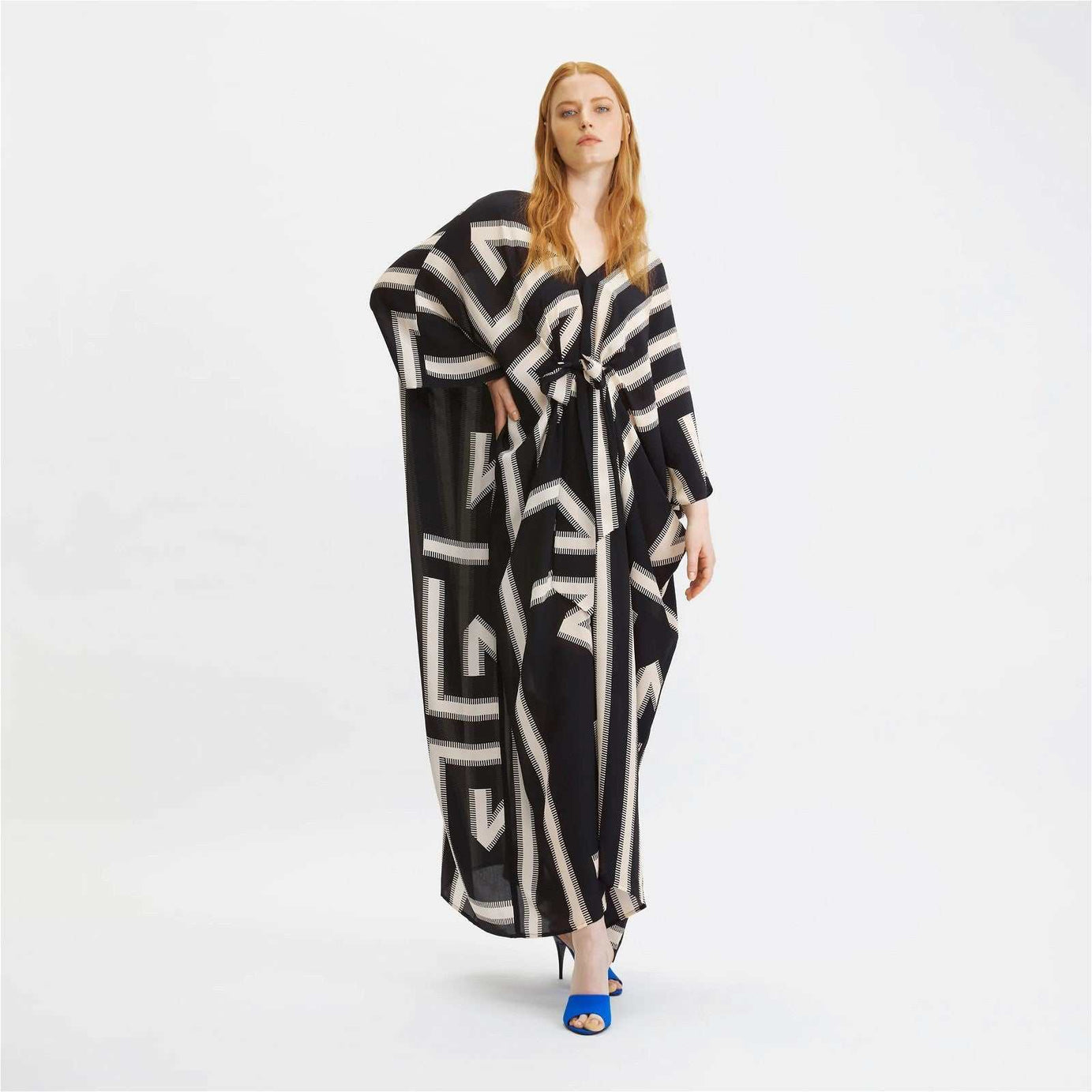 Zebra Stripes French Moss Stylish Kaftan - Ample To Buy