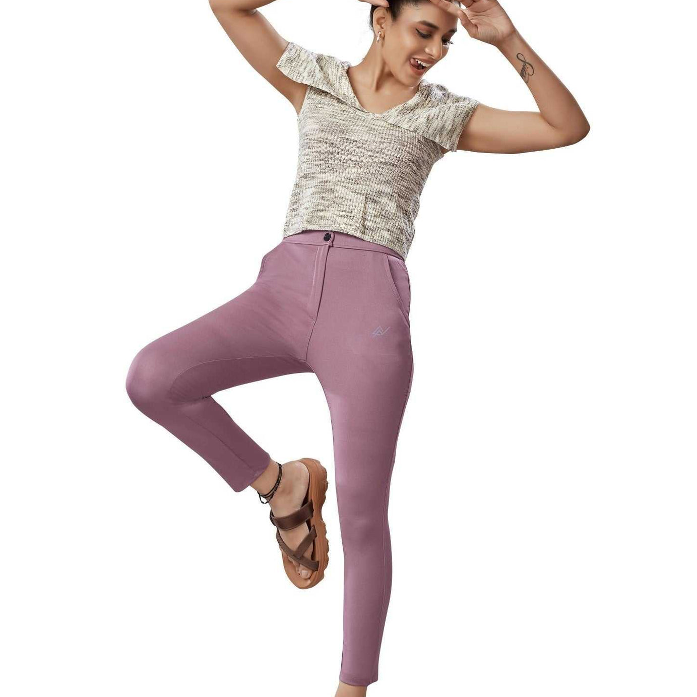 Pink Colour Polyester Solid Pattern Track Pant For Women's - Ample To Buy