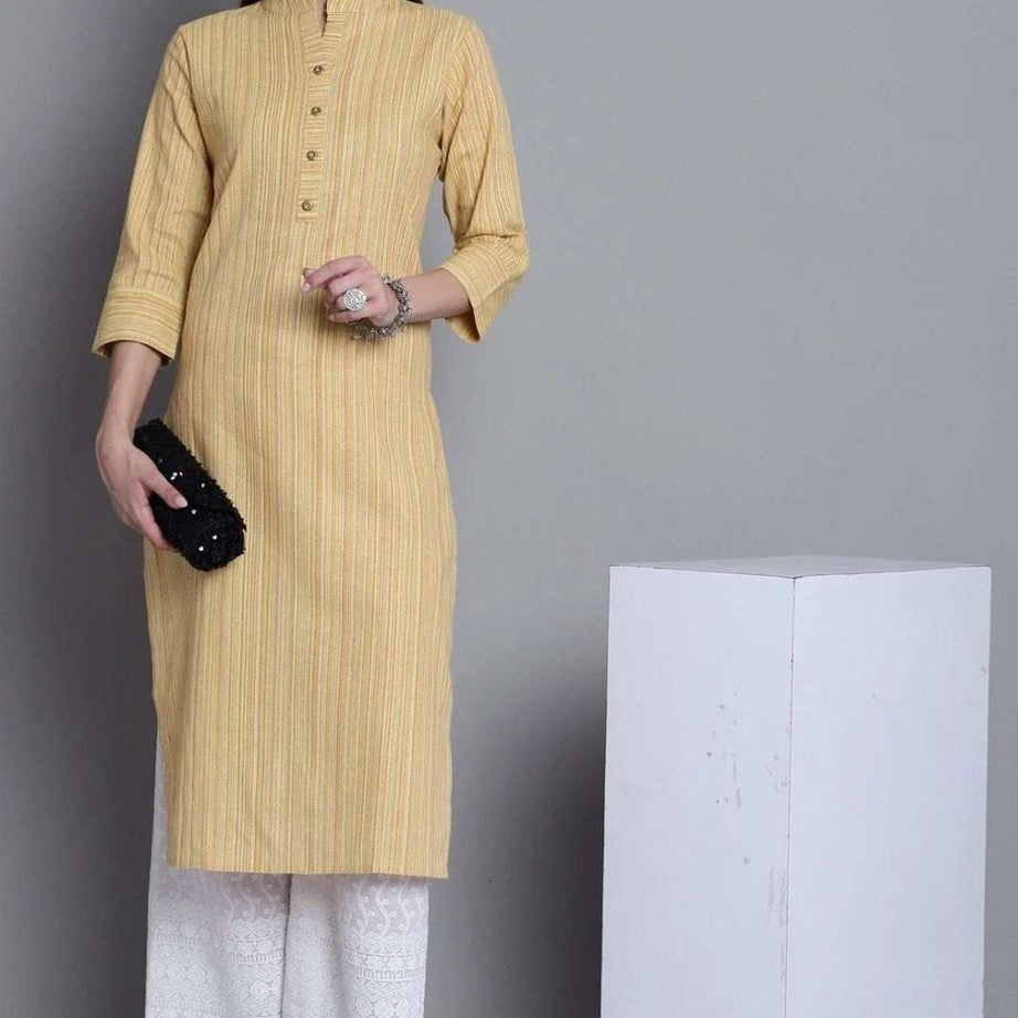 Yellow Colour South Cotton Casual Wear Kurti For Women's - Ample To Buy