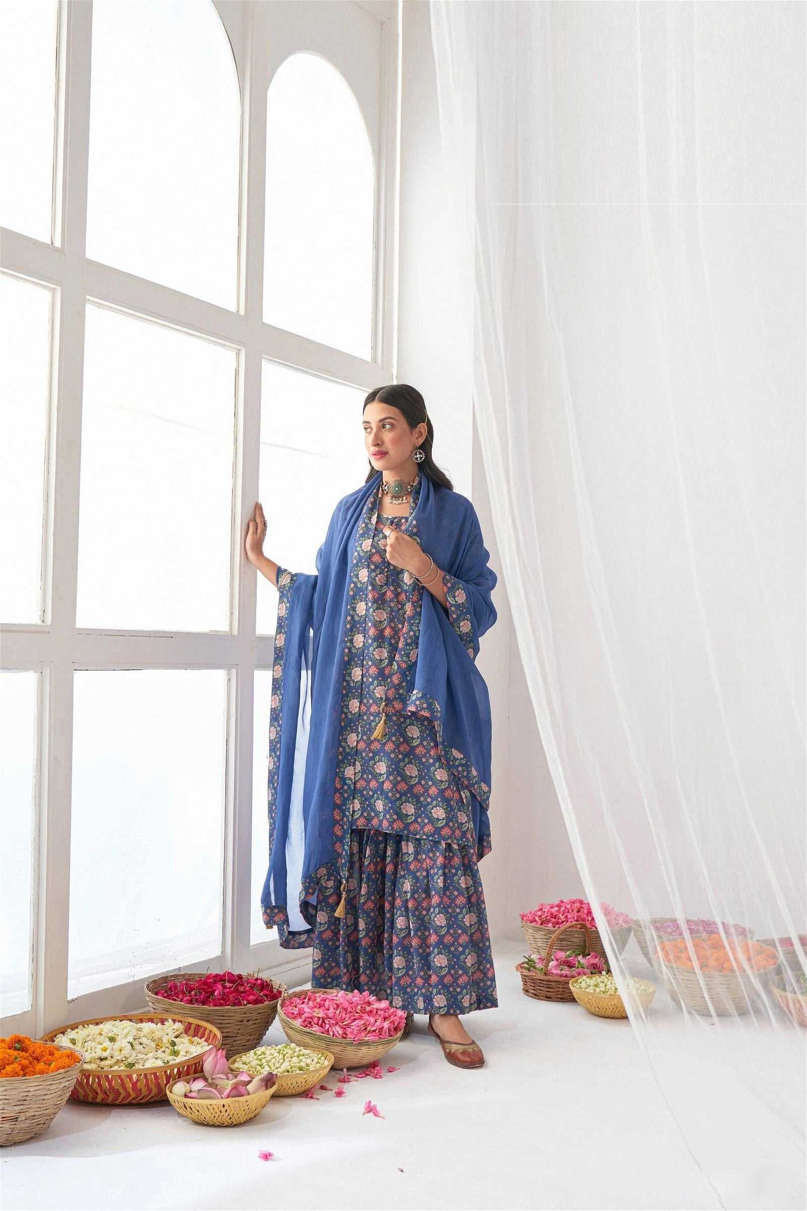 Blue Masleen Designer Salwar Suit For Women - Ample To Buy