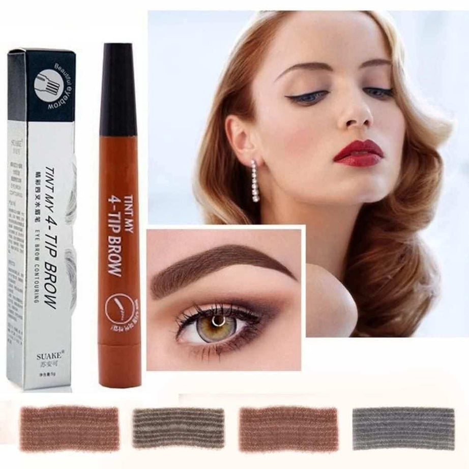 Waterproof 4 Points Microblading Eyebrow Pen with a Micro-Fork Tip Applicator - Ample To Buy