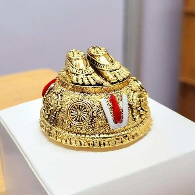 Gold Plated Antique Lord Balaji Charan Paduka - Ample To Buy